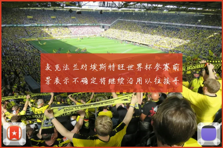 麦克法兰对埃斯特旺世界杯参赛前景表示不确定将继续沿用以往接手流程